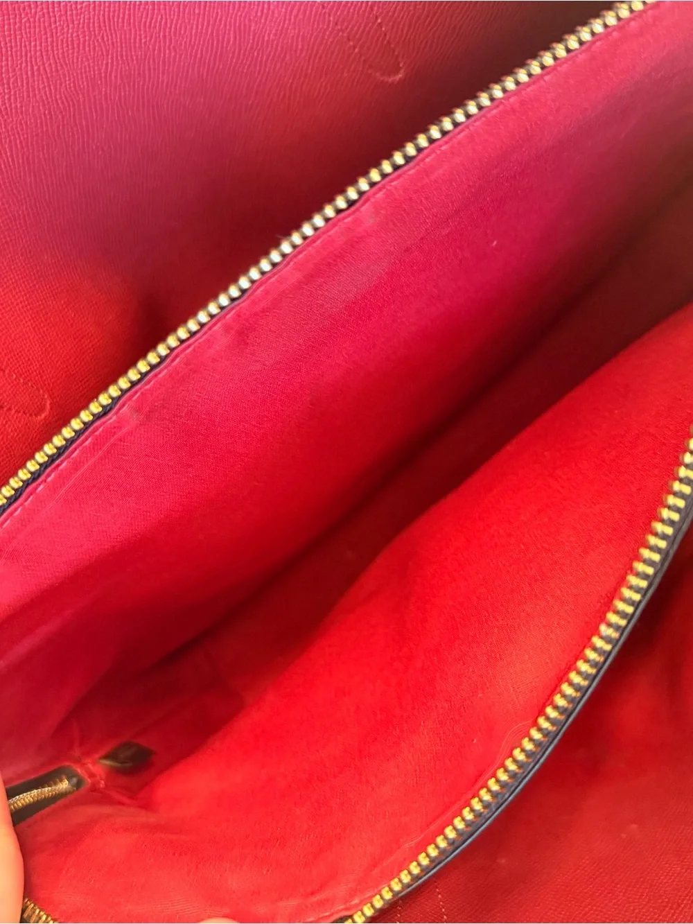 COACH Tatum  Brown Signature Crossbody Tote with Red Zip Accent